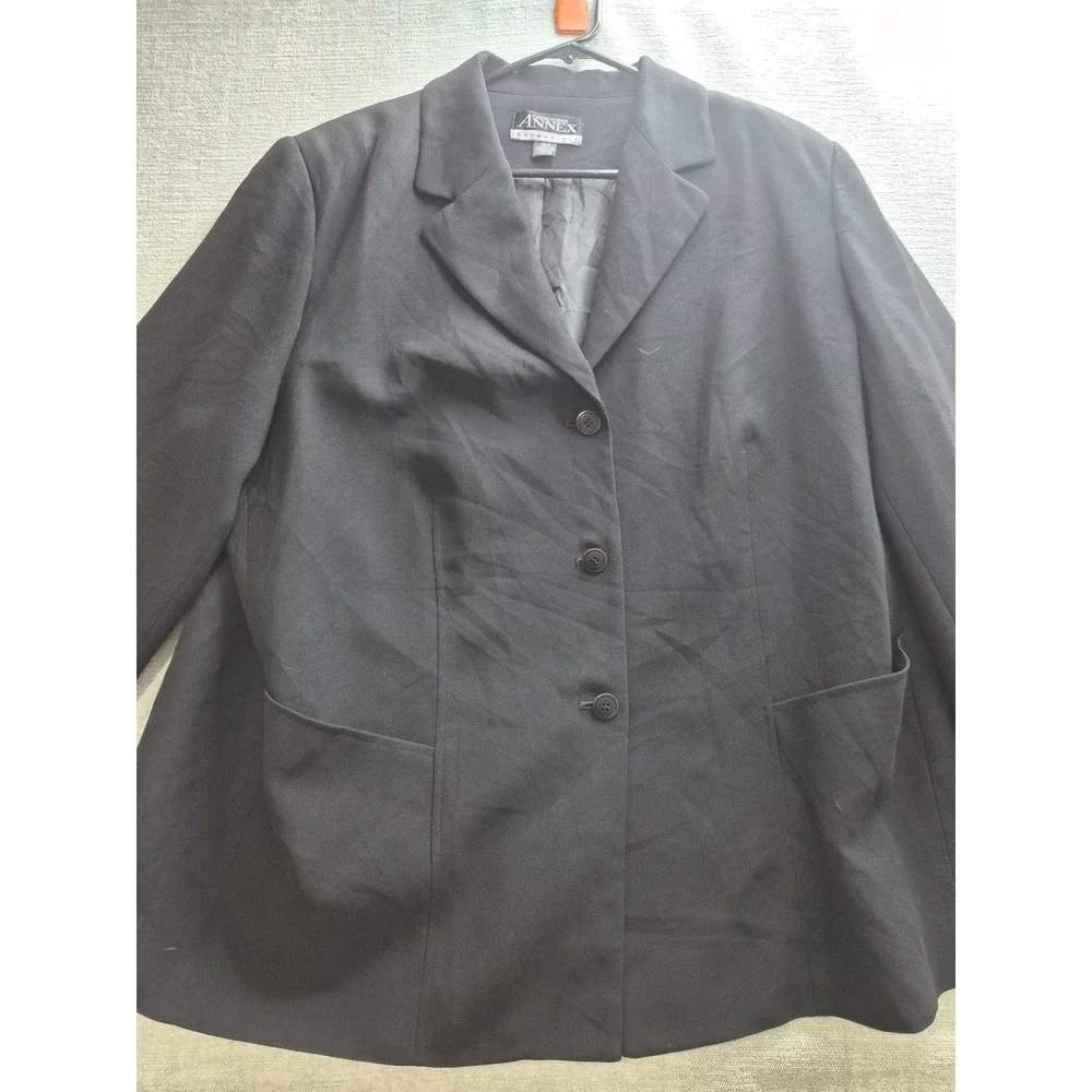Casual Corner Annex Essentials Blazer Jacket Womens 18W Black Single Breasted